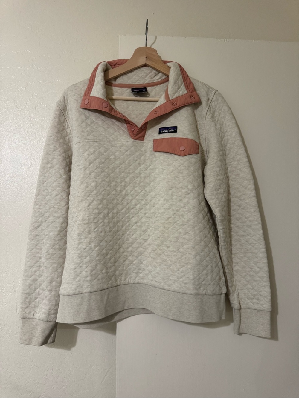 Patagonia Organic Cotton Quilt Pullover in Pelican Size M - Picture 2 of 7
